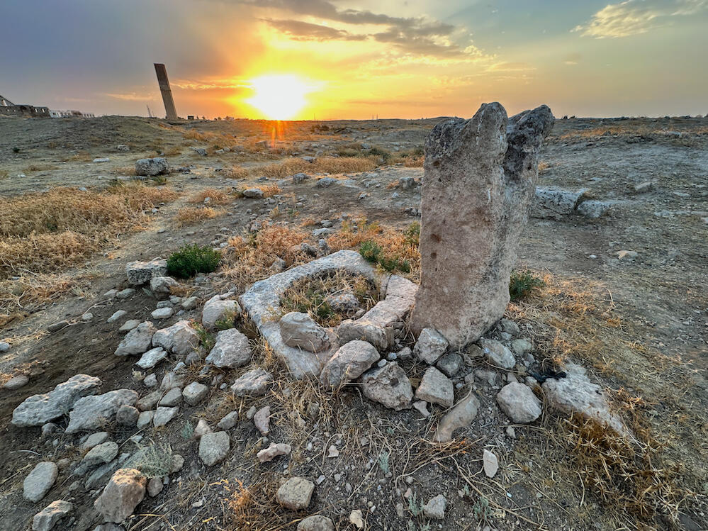 Broken stones from the old city of Harran remaining today after Genghis Khan's invasion in the 1200s.